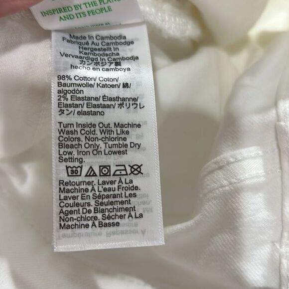 J. crew Factory Wide-leg crop jean stretch in seashell white NWT - Picture 13 of 16